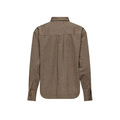 Jacqueline De Yong Beige Recycled Cotton Blouse