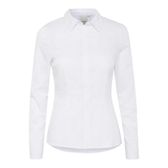 ICHI White Cotton Blouse
