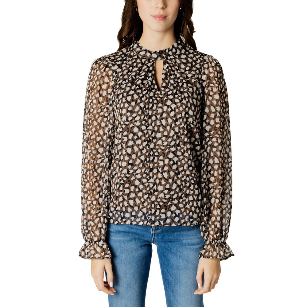 Svart blus i återvunnen polyester