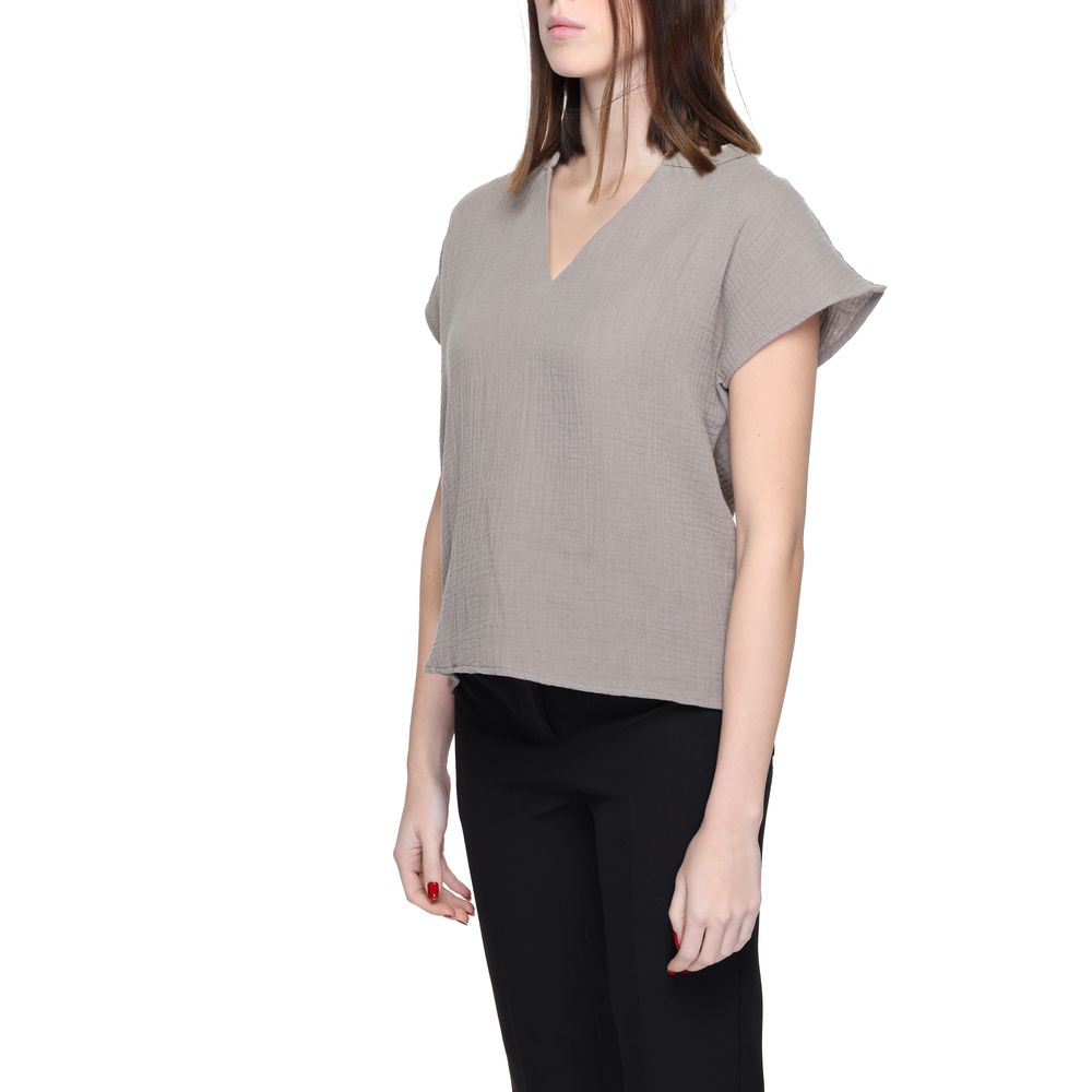 Beige bomullsblus