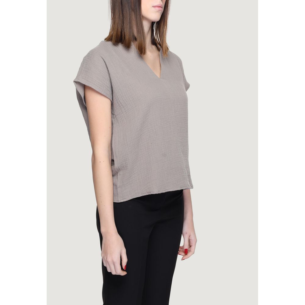 Beige bomullsblus