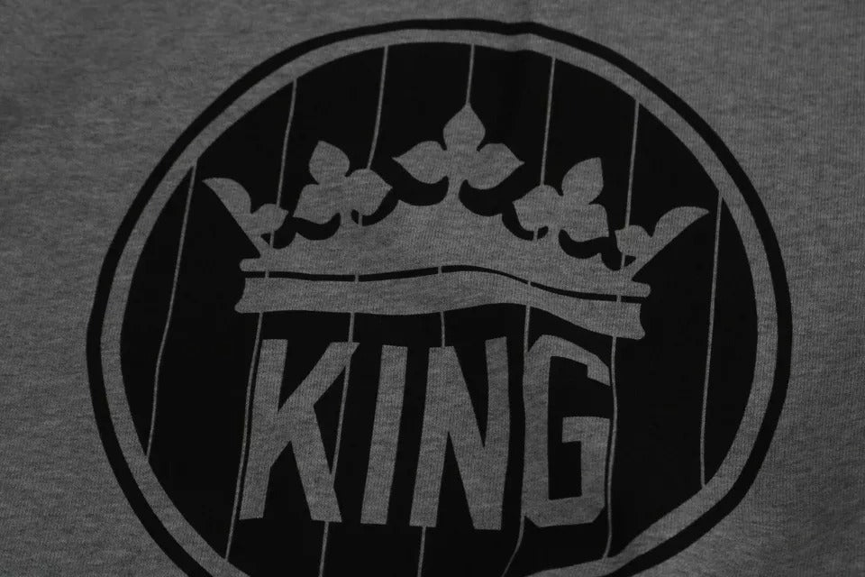 Dolce &amp; Gabbana Grå Crown King Print Bomullströja