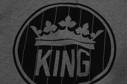 Dolce &amp; Gabbana Grå Crown King Print Bomullströja