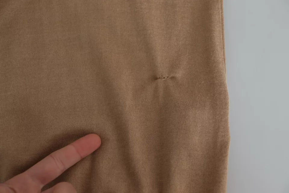 Beige Kashmir Siden Polotröja
