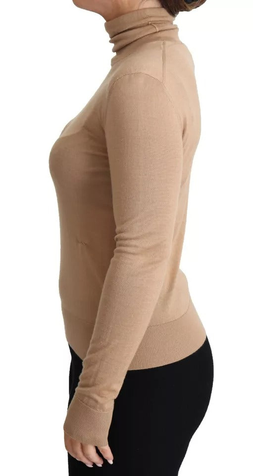 Beige Kashmir Siden Polotröja