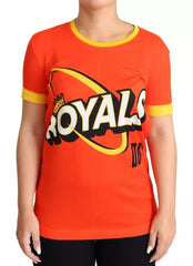Dolce & Gabbana Orange Royals Print Round Neck T-shirt