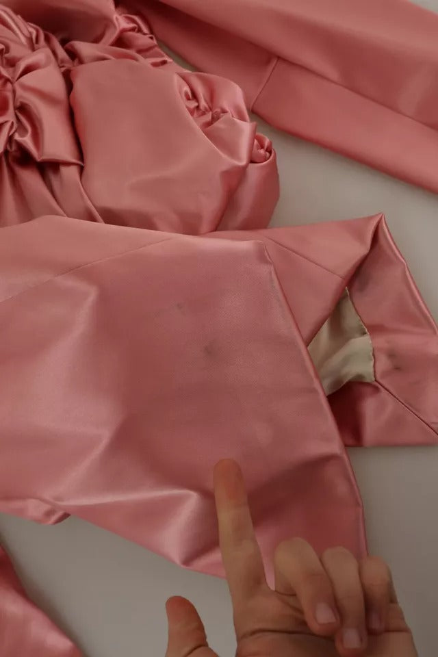 Rosa Långärmad Bodycon-klänning i Midi-modell