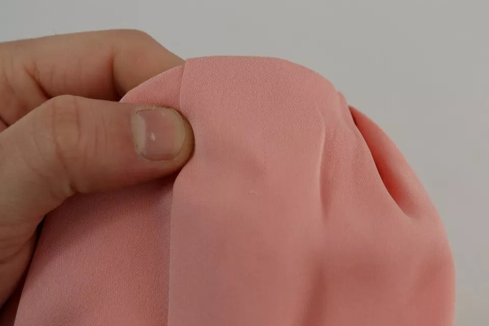Rosa Stretchig Axelbandslös Midiklänning i Siden