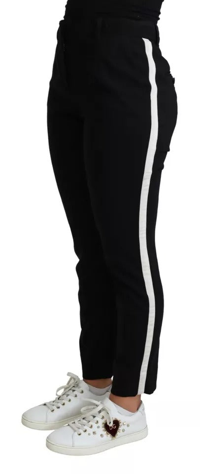 Svarta skinny byxor i ull med stretch