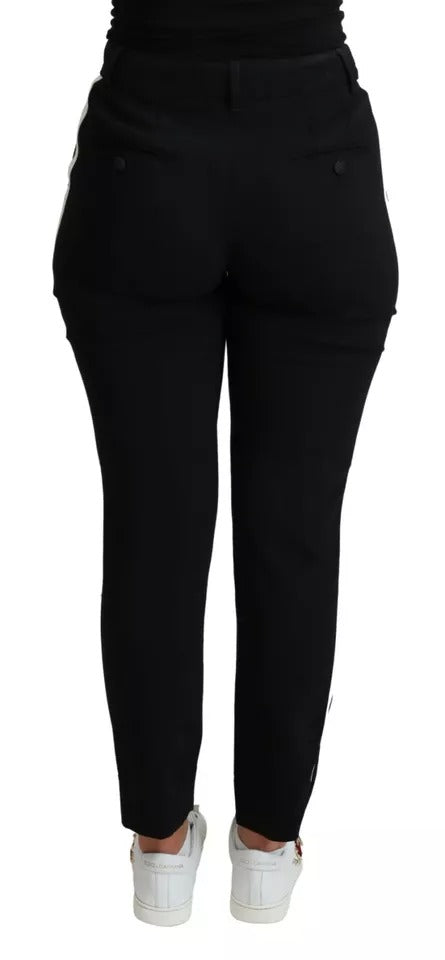Svarta skinny byxor i ull med stretch