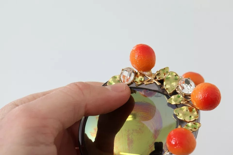 DG4283B Acetatkristaller Orange Applikationssolglasögon