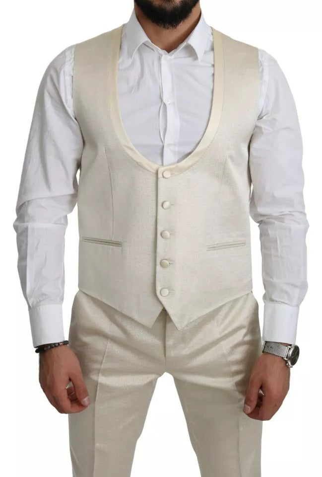 Beige Wool Crème 3-delad SICILIA Sjaldräkt
