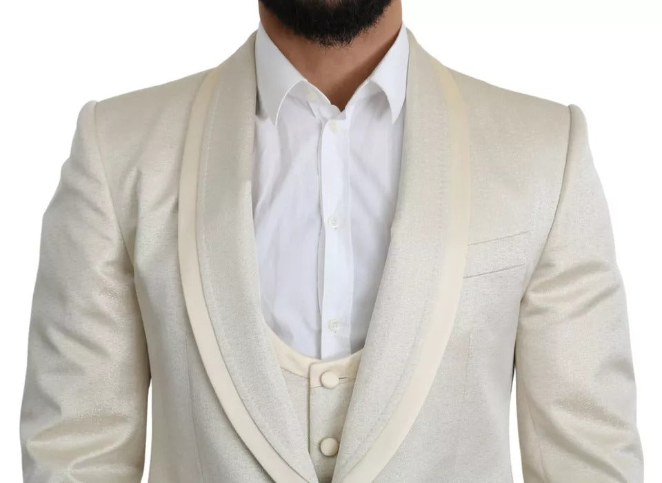 Beige Wool Crème 3-delad SICILIA Sjaldräkt