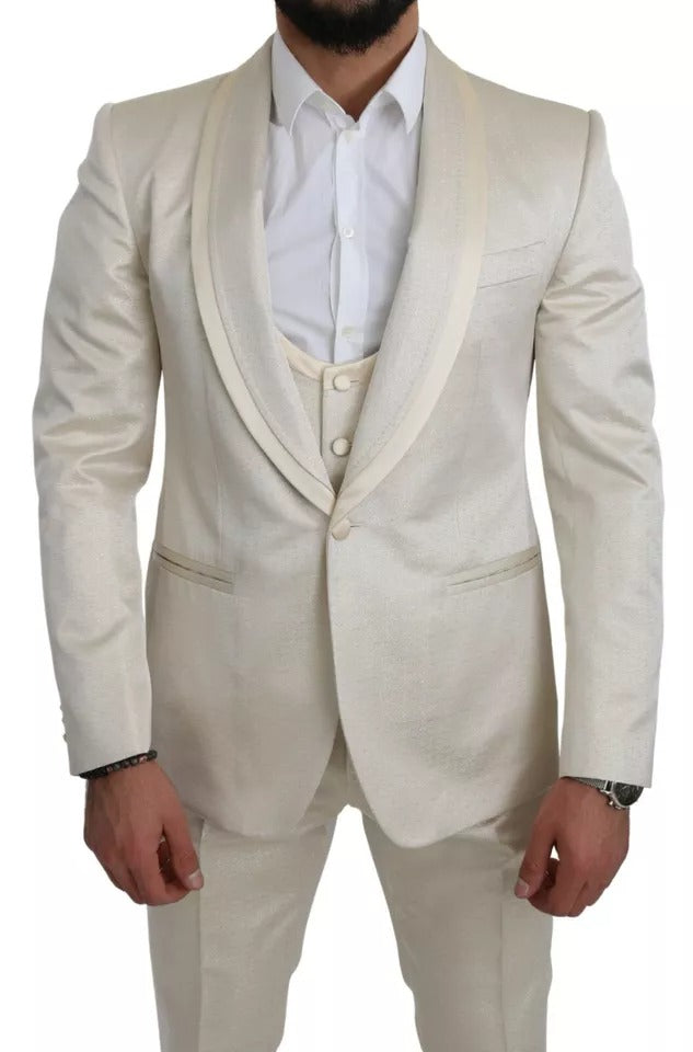 Beige Wool Crème 3-delad SICILIA Sjaldräkt