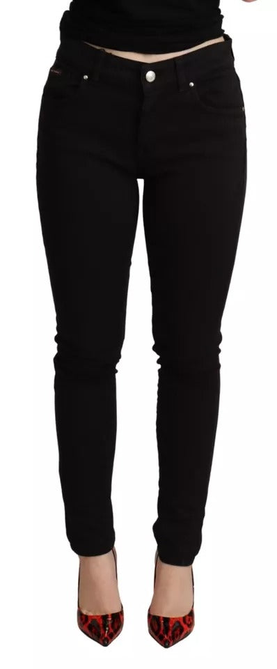 Svarta skinny jeans i bomull med stretch