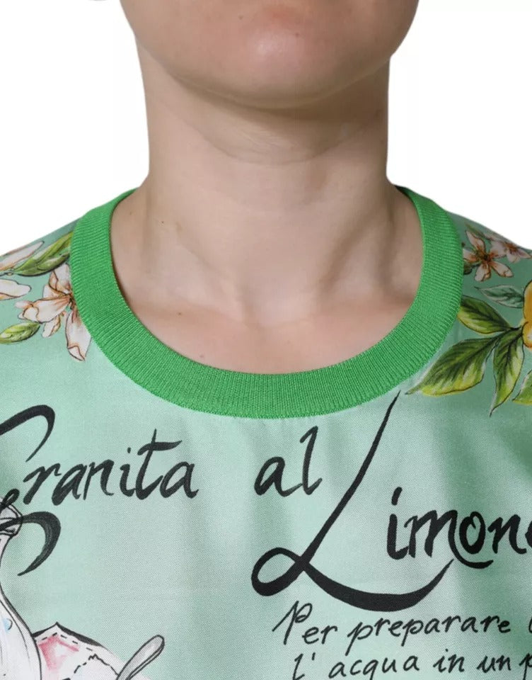 Grön sidentröja i Granita Al Limone-modell med långa ärmar