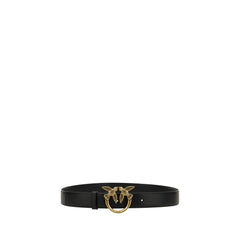 PINKO Black Calf Leather Bos Taurus Regular Belt