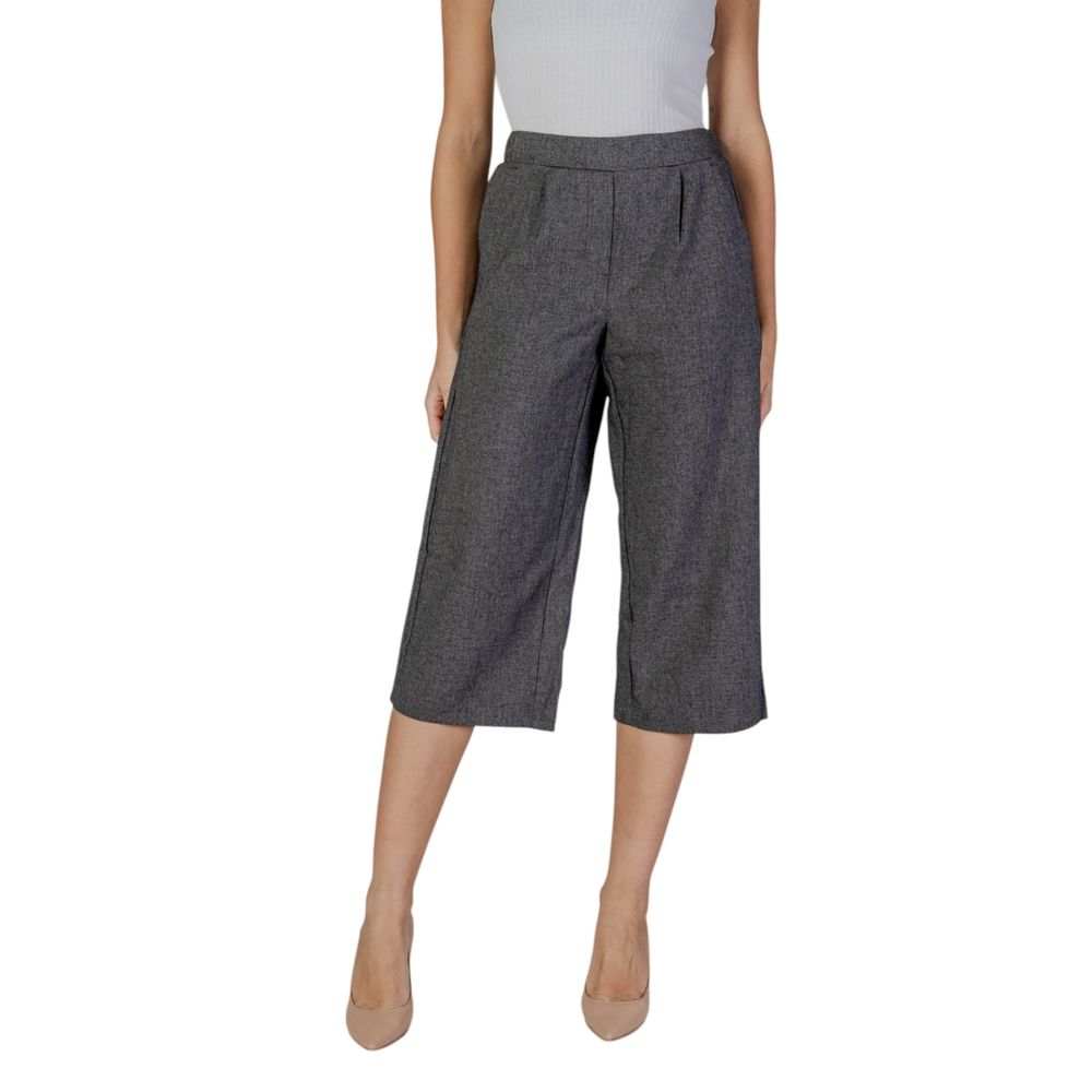 Svart og hvit polyester cropped bukser
