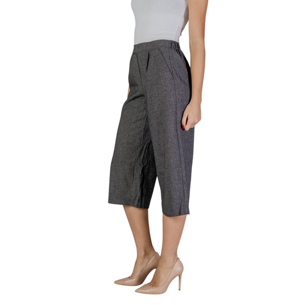 Svart og hvit polyester cropped bukser