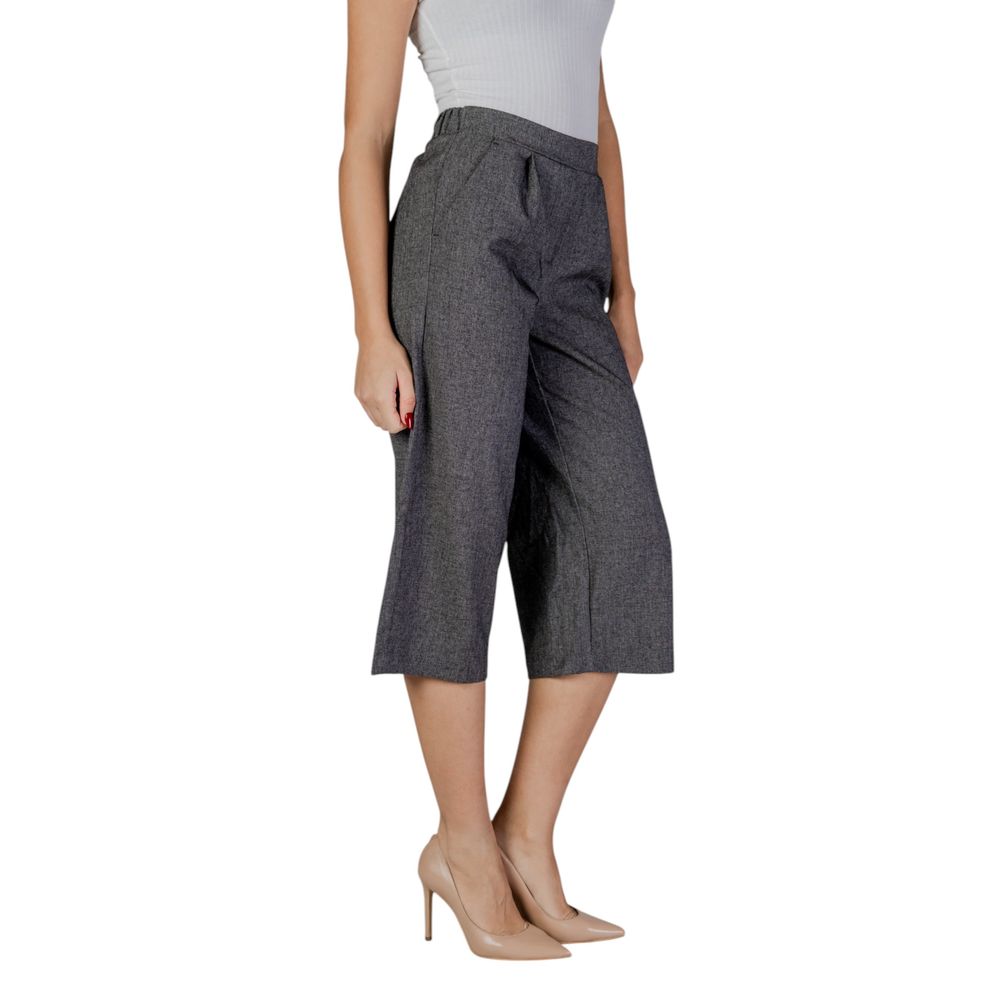 Svart og hvit polyester cropped bukser