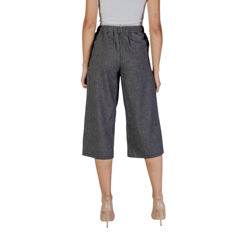 Svart og hvit polyester cropped bukser