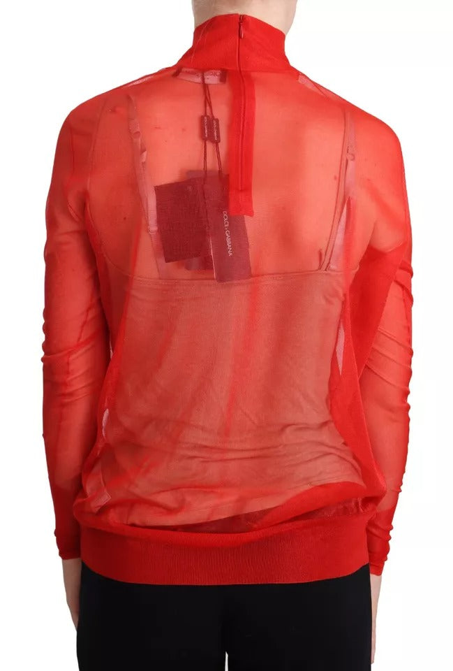 Orange halvtransparent bluströja