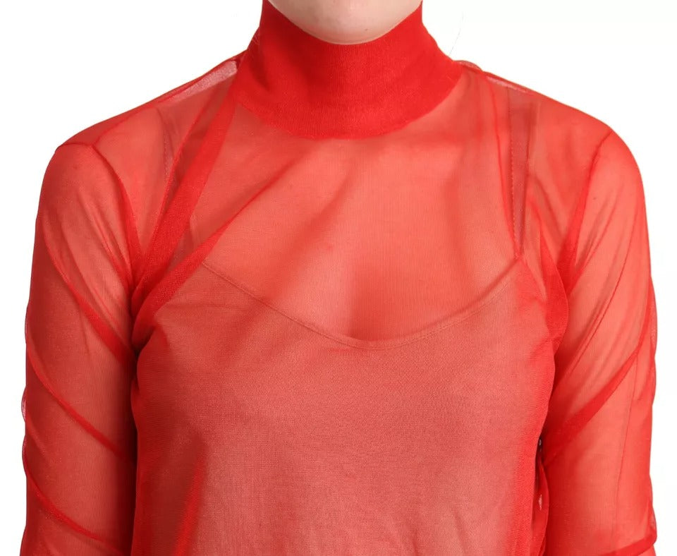 Orange halvtransparent bluströja