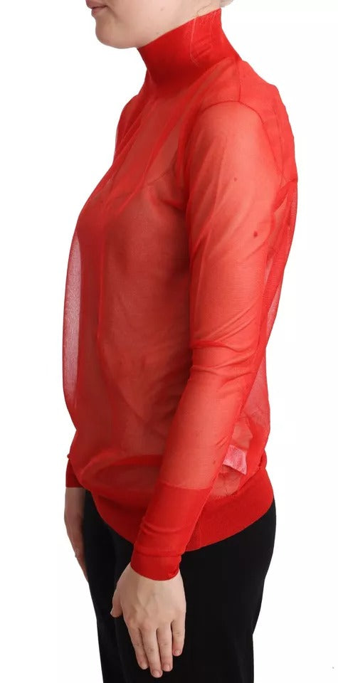 Orange halvtransparent bluströja