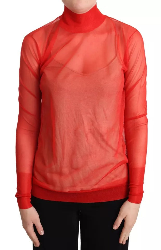 Orange halvtransparent bluströja