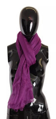 Dolce & Gabbana Purple Solid Cashmere Silk Shawl Wrap Scarf