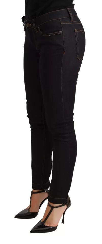 Blå bomullsstretchiga slim fit-jeans