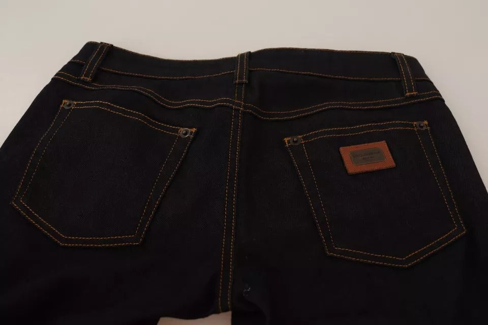 Blå bomullsstretchiga slim fit-jeans