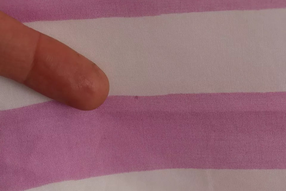 Rosa hvitt stripete bomullssjalskjerf