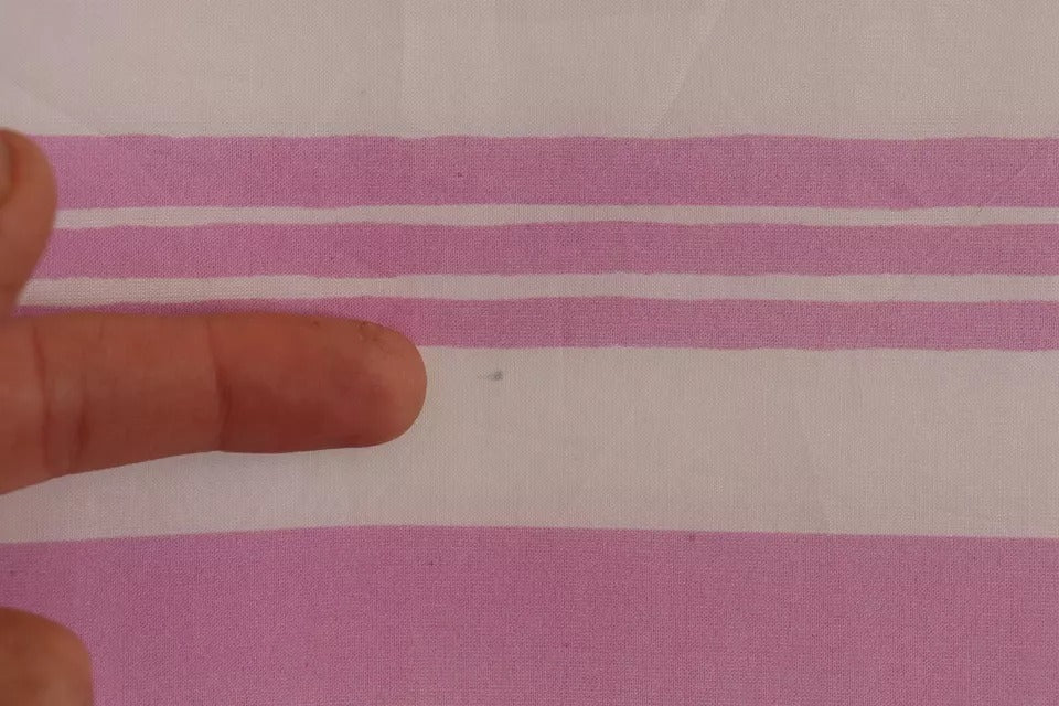 Rosa hvitt stripete bomullssjalskjerf