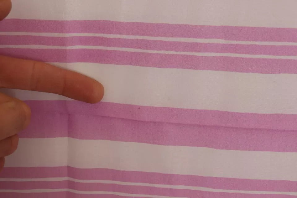 Rosa hvitt stripete bomullssjalskjerf