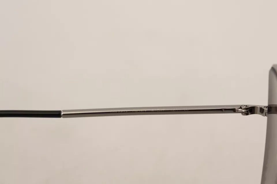 DG2212 Svarta Silver Ovala Metallbågar Spets Logo Solglasögon