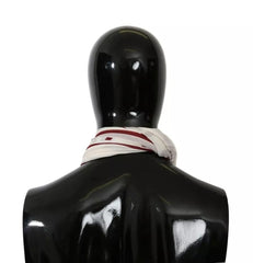 Dolce &amp; Gabbana Vit Röd Mönstrad Omlottsjal Modal Halsduk