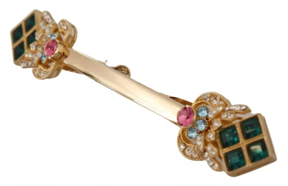 Förgylld 925 sterlingsilver kristall halsbandsstoppbrosch