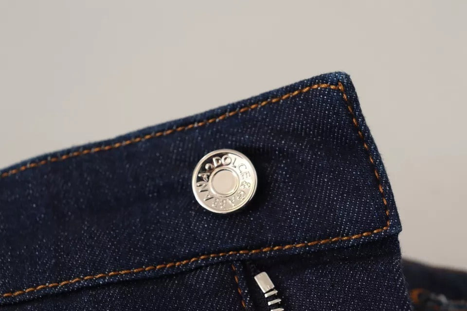 Mørkeblå utsmykkede denim hotpants shorts