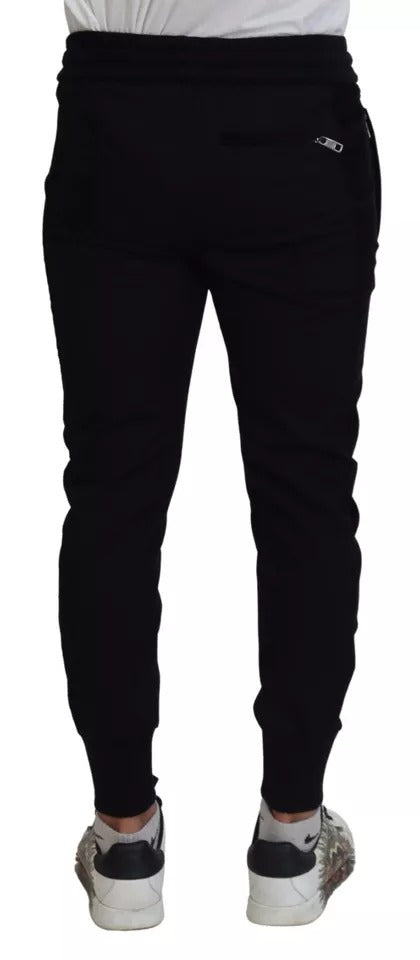 Dolce &amp; Gabbana svarta joggingbyxor i bomullsblandning