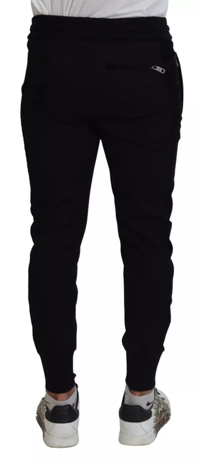 Dolce &amp; Gabbana svarta joggingbyxor i bomullsblandning
