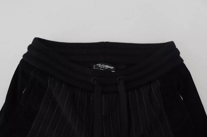 Dolce &amp; Gabbana svarta joggingbyxor i bomullsblandning