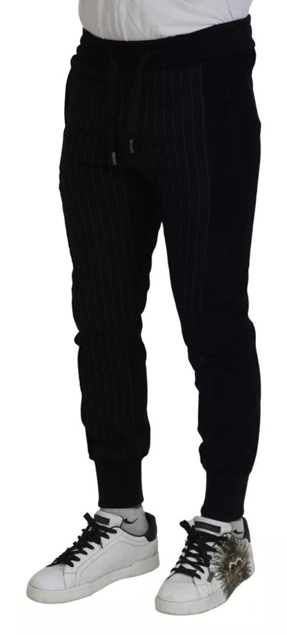 Dolce &amp; Gabbana svarta joggingbyxor i bomullsblandning