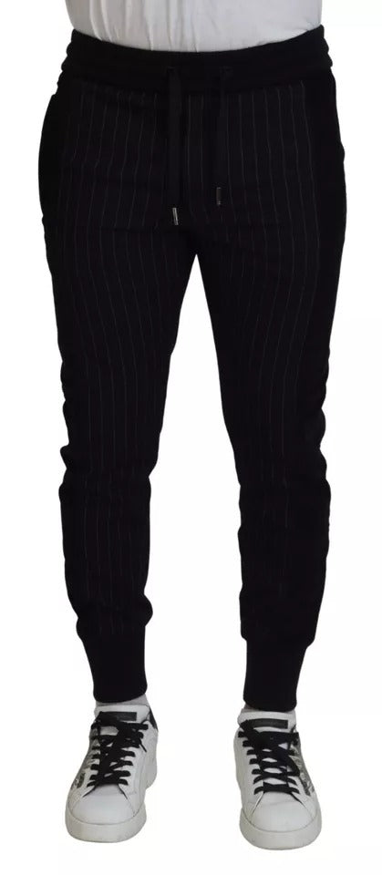 Dolce &amp; Gabbana svarta joggingbyxor i bomullsblandning