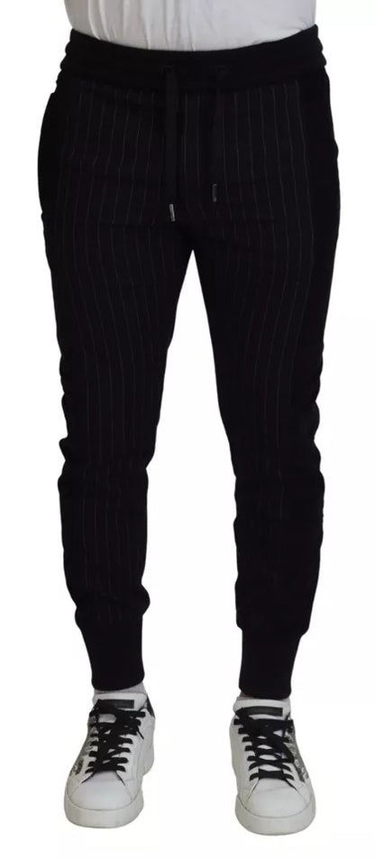 Dolce &amp; Gabbana svarta joggingbyxor i bomullsblandning