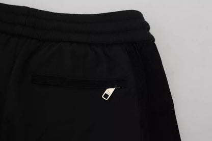 Dolce &amp; Gabbana svarta joggingbyxor i bomullsblandning