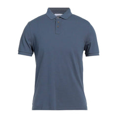 Alpha Studio Blue Cotton Polo Shirt