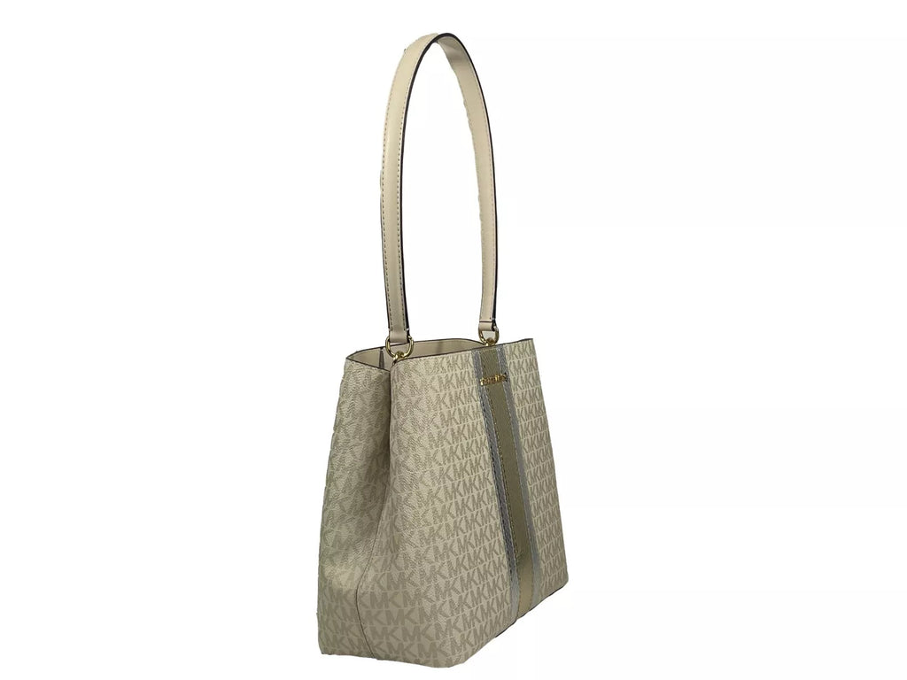 Medium Pratt Bucket Skulderveske, Lysegull/Kremfarget
