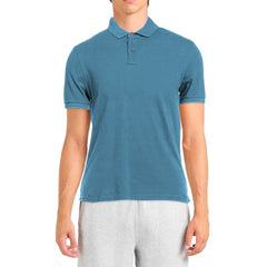 Alpha Studio Light Blue Cotton Men Polo Shirt