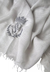 Dolce & Gabbana Gray Cashmere Wrap Shawl Fringe Scarf